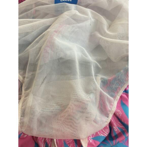 Chubbies Mens Swim Trunks Sz L 5.5” Inseam Lined Classic Pink Blue Tiger Floral - Picture 4 of 4